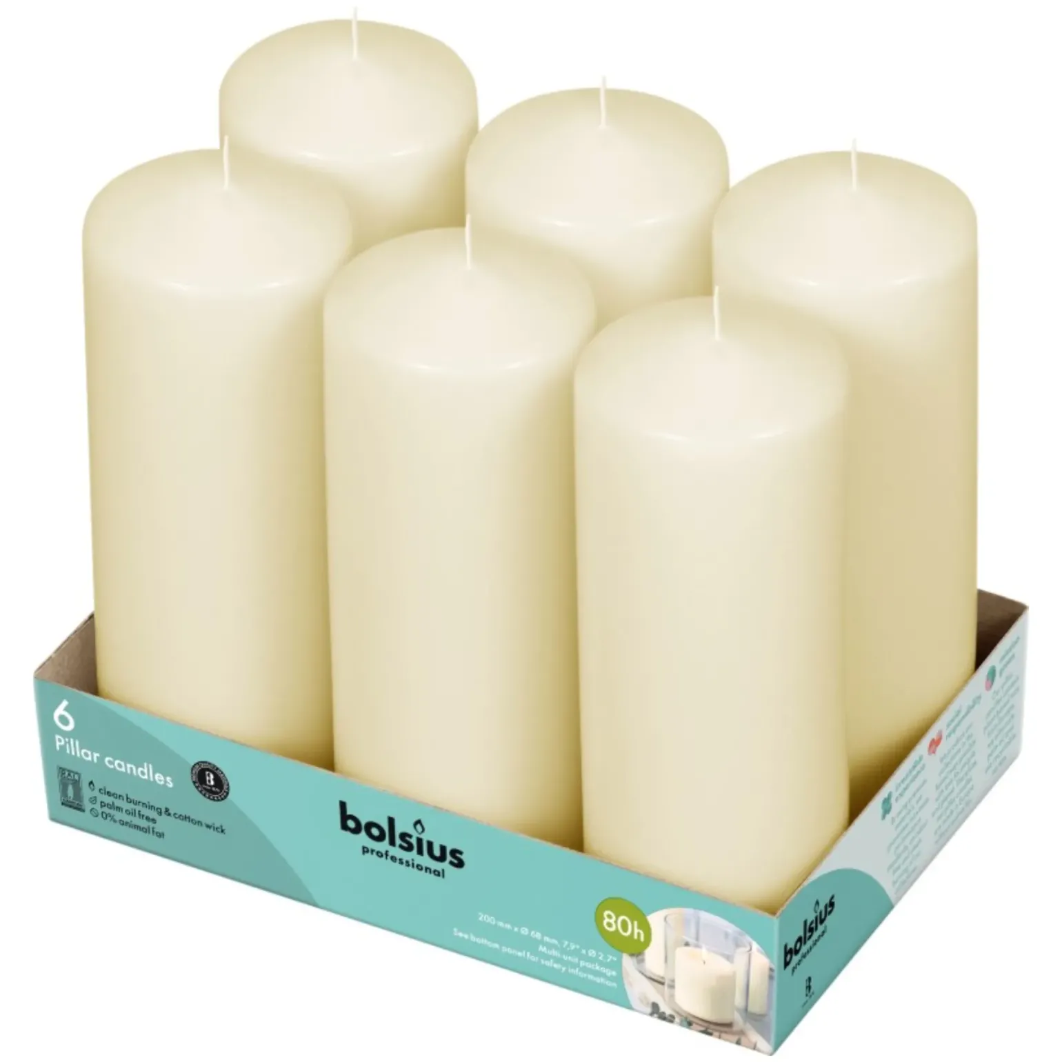 Bolsius Professional Stompkaars 20/7 ivoor (6 stuks)