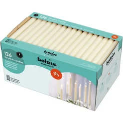 Bolsius Professional Torpedokaarsen Ivoor 240/22 mm 9h (136 stuks)