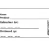 Etiket labellord vriezer (250 stuks)