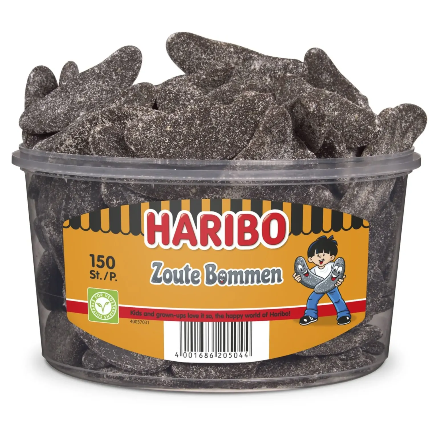 Haribo Drop Zoute Bommen (150 stuks)
