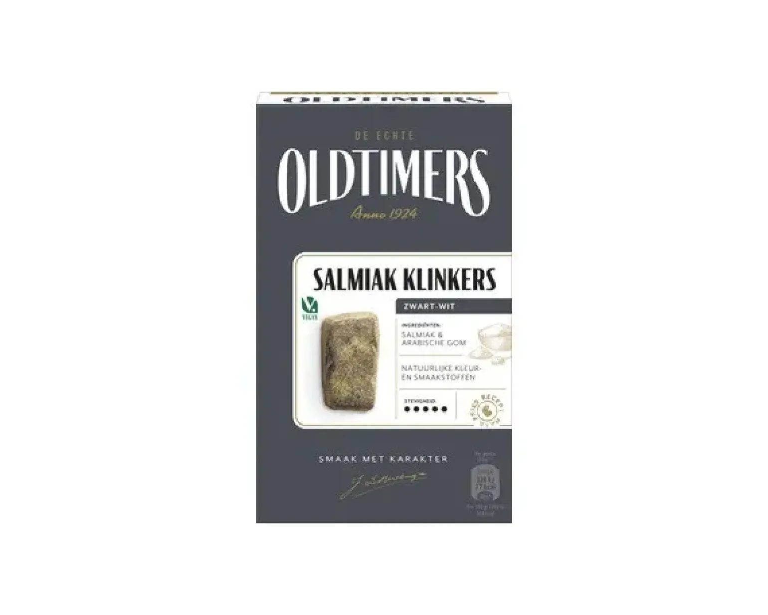 Oldtimers Salmiak Klinkers Zwart-Wit (6x 185gr)