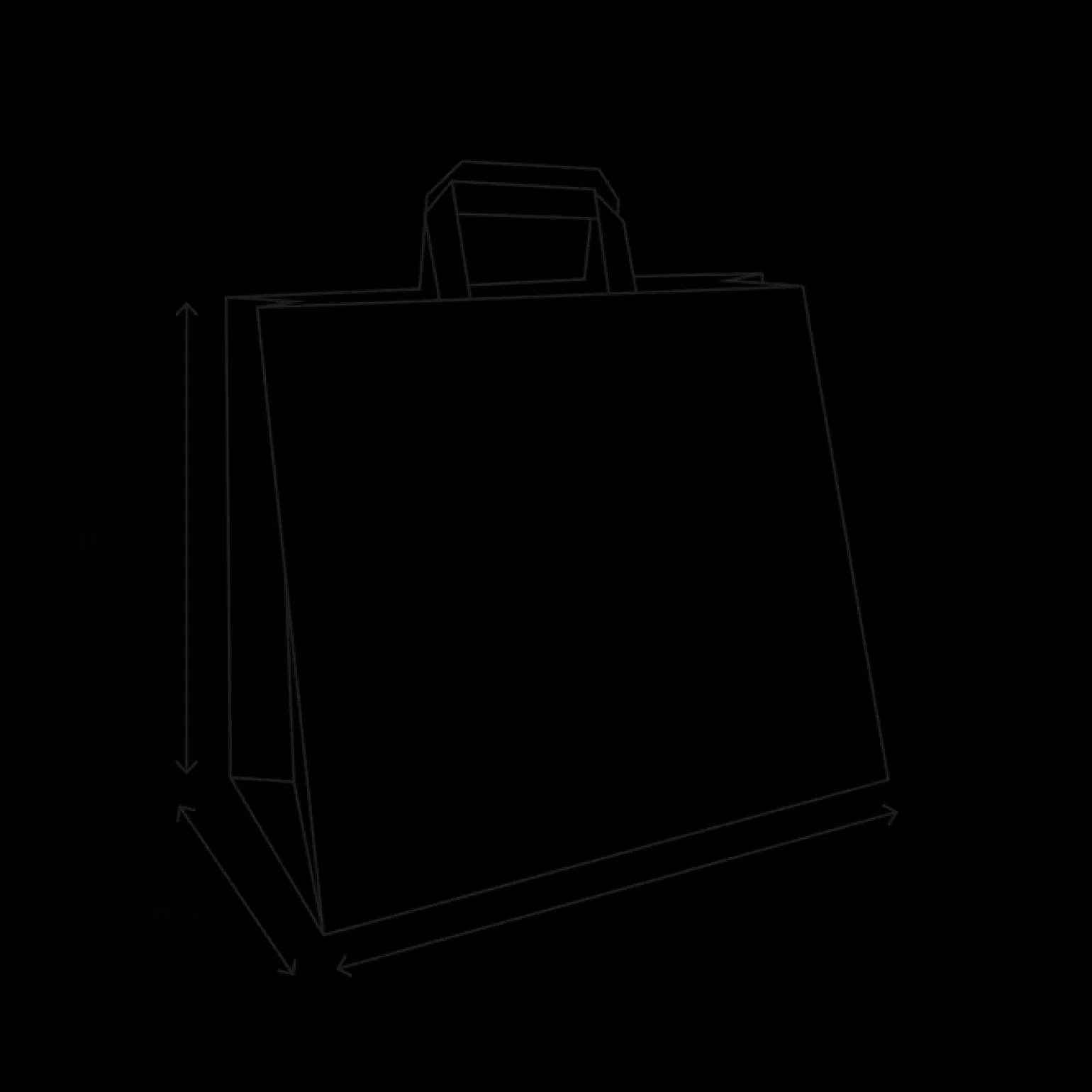 Papieren Draagtas Groot 32+17x27cm bruin (250 stuks)