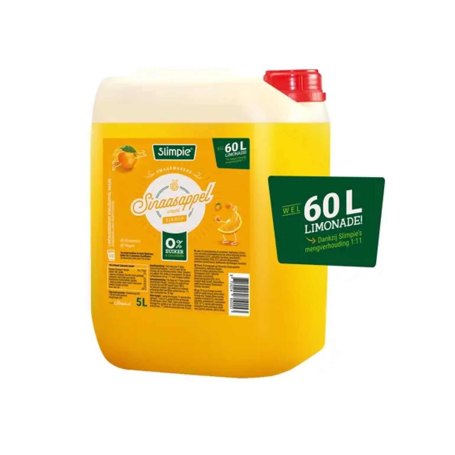 Slimpie Limonadesiroop Sinaasappel (5 liter)